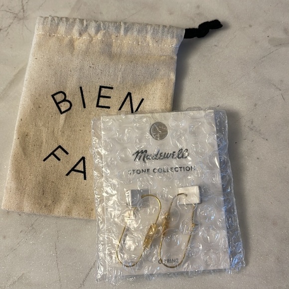 Madewell Stone Collection Citrine Medium Hoop Earrings - Picture 5 of 7